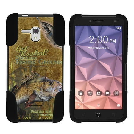 Alcatel One Touch Fierce XL 5054N STRIKE IMPACT Dual Layered Shock Resistant Case with Built-In Kickstand by Miniturtle® - Big Bass