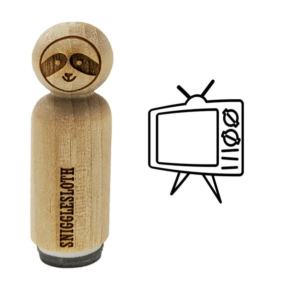 Retro TV Television Rubber Stamp for Scrapbooking Crafting Stamping - Mini 1/2 Inch