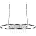 thumbnail image 4 of Sorbus Pot and Pan Rack for Ceiling with Hooks (CHROME)— Decorative Oval Mounted Storage Rack, 4 of 8