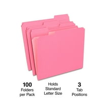Staples Reinforced File Folders 1/3 Cut Letter Size Pink 200/Carton ST508952-CCVS