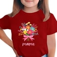 thumbnail image 1 of Zpanxa T-Shirts pour Tout-Petites Fille Imprimé Fête des Mères Col Rond Manches Courtes Haut Polyester Spandex 7-8 Ans, 1 of 5