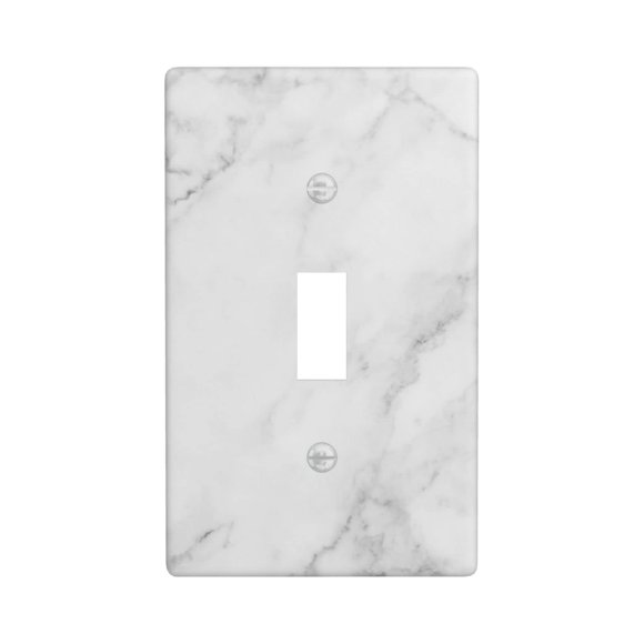 Plaque Murale Décorative à Bascule Motif Marbre Blanc 1-Gang Art Imprimé Faceplate pour Enfants Cuisine Décoration Maison Chambre 4.5 Pouces" x 2.76 Pouces"