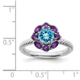 thumbnail image 5 of 925 Sterling Silver Stackable Expressions Amethyst and Blue Topaz Ring Size: 8; for Adults and Teens; for Women and Men, 5 of 5