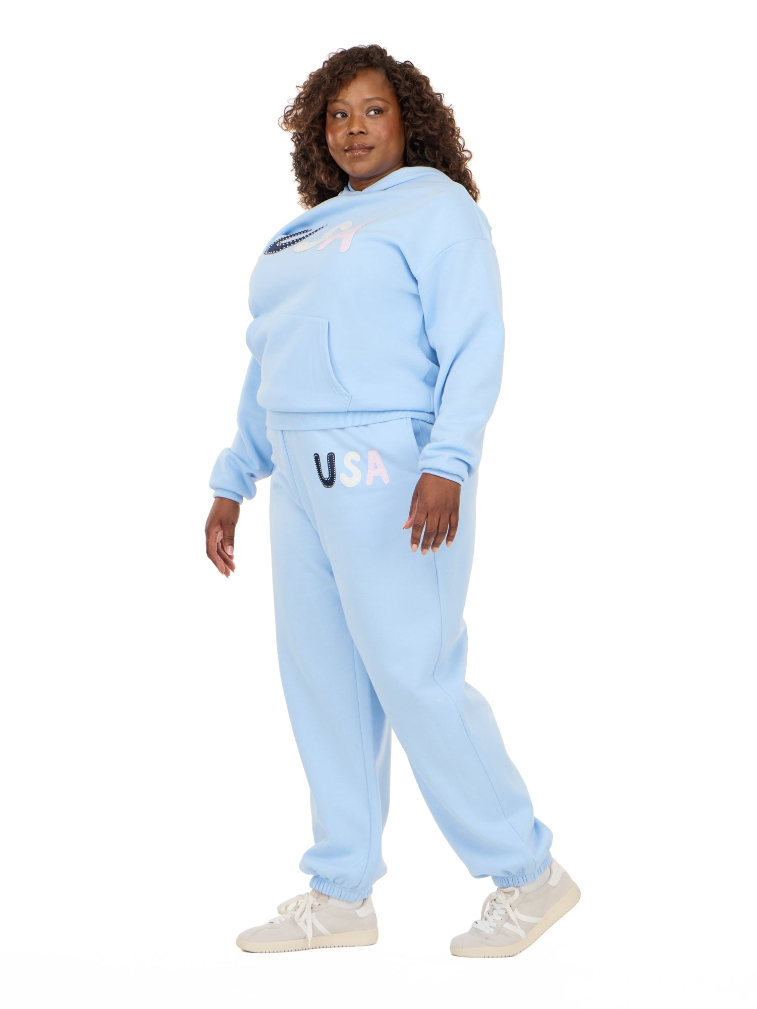 Forever 21 Women's and Women's Plus Americana Fleece Jogger Sweatpants, Sizes XXS-4X