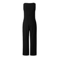 thumbnail image 3 of Women's Jumpsuits, Rompers & Overalls Ladies Fashion Overalls Solid Color Loose Cotton Casual Sleeveles Rompers Jumpsuits Rompers for Women Summer, 3 of 5