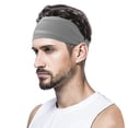 thumbnail image 2 of LSONABXA Grey Heardband for Men Running Headband Adjustable Sports Headbands Wicking Workout Headbands Men Headscarf for Men, 2 of 6