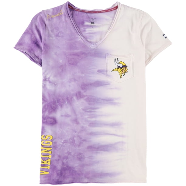 Tommy Hilfiger Minnesota Vikings Graphic playera para mujer, rosa, pequeño