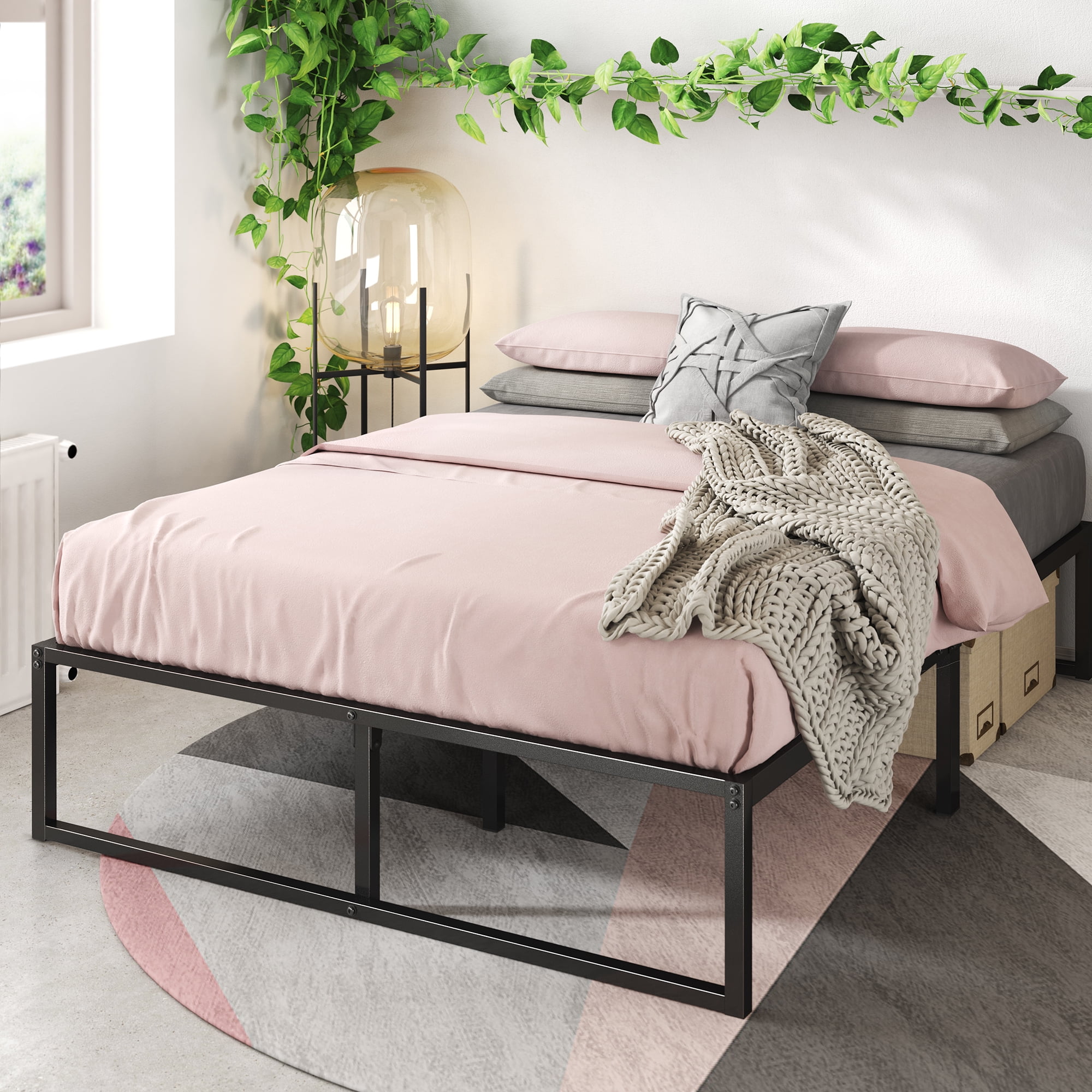 Zinus Lorelei 14 Platform Bed Frame, Pragma Bi Fold Twin Bed Frame With Memory Foam Mattress
