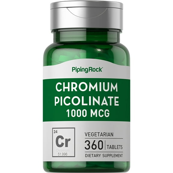 Chromium Picolinate 1000 mcg, 360 Tablets | Non-GMO, Gluten Free | By Piping Rock