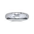 thumbnail image 2 of Couples Multi Faceted Prism Cut Titanium Wedding Band Rings for Men for Women Silver Tone Comfort Fit 4MM, 2 of 4
