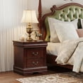 thumbnail image 2 of Aukfa 2-Drawer Nightstand, Farmhouse Wood Bedside Table for Bedroom/Living Room/Guest Room,Dark Cherry, 2 of 6