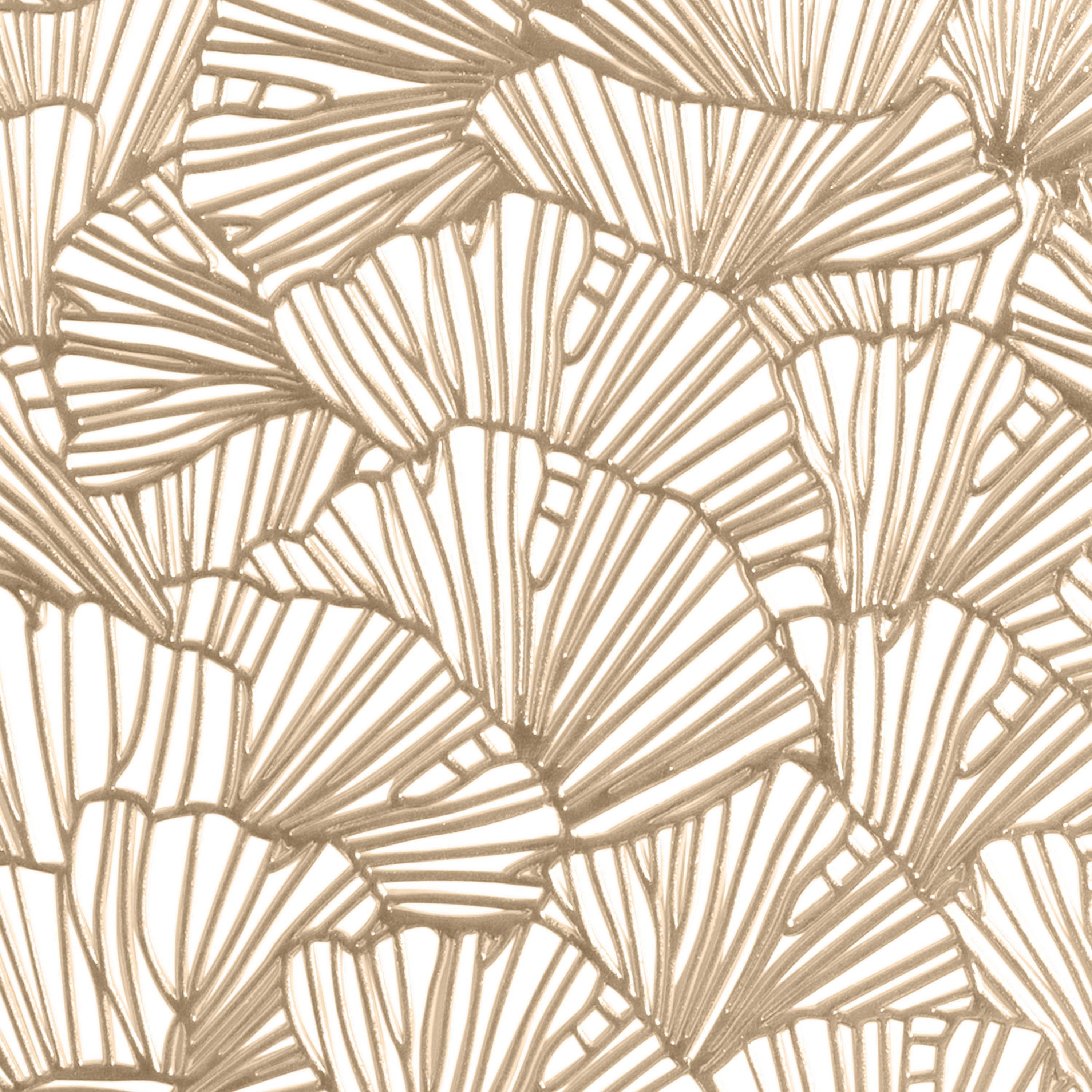 Home Details Set of Four Round Shell Laser Cut Table Place Mat, Gold