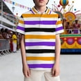 thumbnail image 2 of oqasdz Carnival Boys Striped Polo Shirts with Buttons Classic Collar and Pocket Top for Teenagers Breathable Cozy Durable Summer Dailywear, 2 of 4