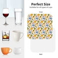thumbnail image 6 of Disketp Autumn Pumpkins Blooms Funny Coasters,4 Pcs Leather Coasters with Holder, Perfect Housewarming Hostess Gifts,Protect Furniture from Water Marks Scratch and Damage-Square, 6 of 6