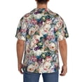 thumbnail image 5 of Xecao offers the Colorful Flowers for Men's Casual Short-sleeved Shirt, a button-up collared shirt with a pocket, perfect for beach vacations and yacht travel in the 3X-Large size., 5 of 7