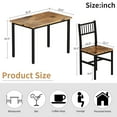 thumbnail image 5 of Lamerge 3 Piece Dining Table Set, Industrial Kitchen Table and 2 Chairs with Metal Frame, Dining Room Table Set, Breakfast Table Set for Small Space, Dining Room, Kitchen, Rustic Brown, 5 of 14