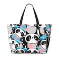 thumbnail image 2 of Easygdp Panda Cute Pink Hearts Bolsa de Viaje de Playa de Gran Capacidad, Bolsa Tote Perfecta para la Playa, Escapadas de Fin de Semana y Viajes, 2 of 7