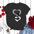 thumbnail image 3 of Cameland Hauts pour Femmes Manches Courtes Été Mode Décontractée Saint-Valentin Imprimé Col Rond T-Shirt Manches Courtes Ample Chandail, 3 of 4