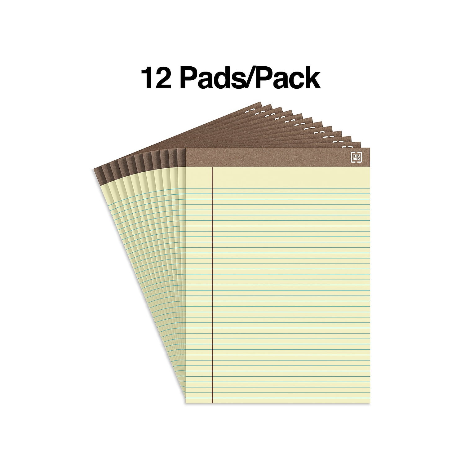 MyOfficeInnovations Notepads 8.5" x 11.75" Narrow Yellow 50 Sh./Pad 12 Pads/PK 354743