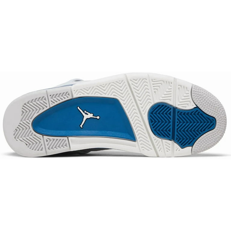 Air Jordan 4 Retro Kids Sneakers, Leather Upper, Military Blue