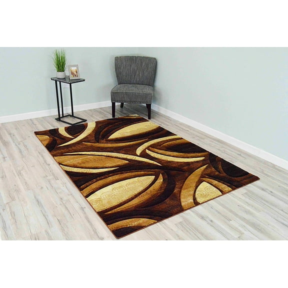 Premium 3D 5X8 5x7 Rug 1070 Chocolate