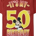 thumbnail image 2 of Men's Mickey & Friends It's My 50th Birthday Graphic Tee Red Large, 2 of 5