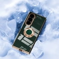 thumbnail image 4 of Dteck Case for Samsung Galaxy Z Fold 6 Luxury Plating TPU + PC Slim Case Shockproof Ring Magnetic Stand for Galaxy Z Fold 6 5G 2024,Darkgreen, 4 of 5