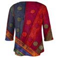 thumbnail image 5 of ADSSDQ 3/4 Sleeve Tops For Women Plus Size With Pocket Summer Work Blouse Western Ethnic Shirts Retro V Neck Elbow Length Oversized Graphic Tshirts Fall Sweatshirts Wine L, 5 of 5