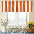 thumbnail image 6 of Valances for Windows Geometric Abstract Orange White Stripes Rod Pocket Short Curtain for Bathroom Living Room Bedroom Modern Minimalist Line 1 Panel 42x12in, 6 of 9