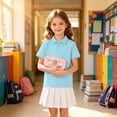 thumbnail image 7 of 2PC Polo Shirts Kids School Uniform Relaxed Fit Back To School Short Sleeve Button-Up Tee Shirts Comfort Solid Color Pullover for Boys & Girls Light Blue 9-10 Years, 7 of 7