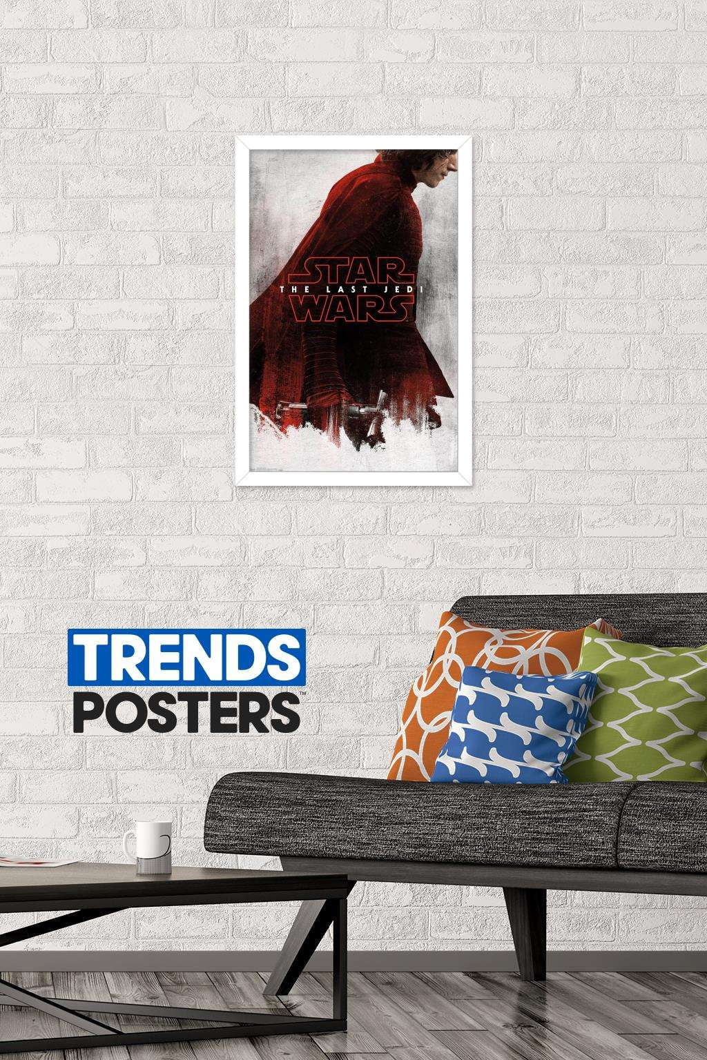 Star Wars: The Last Jedi - Red Kylo Wall Poster, 14.725" x 22.375", Framed