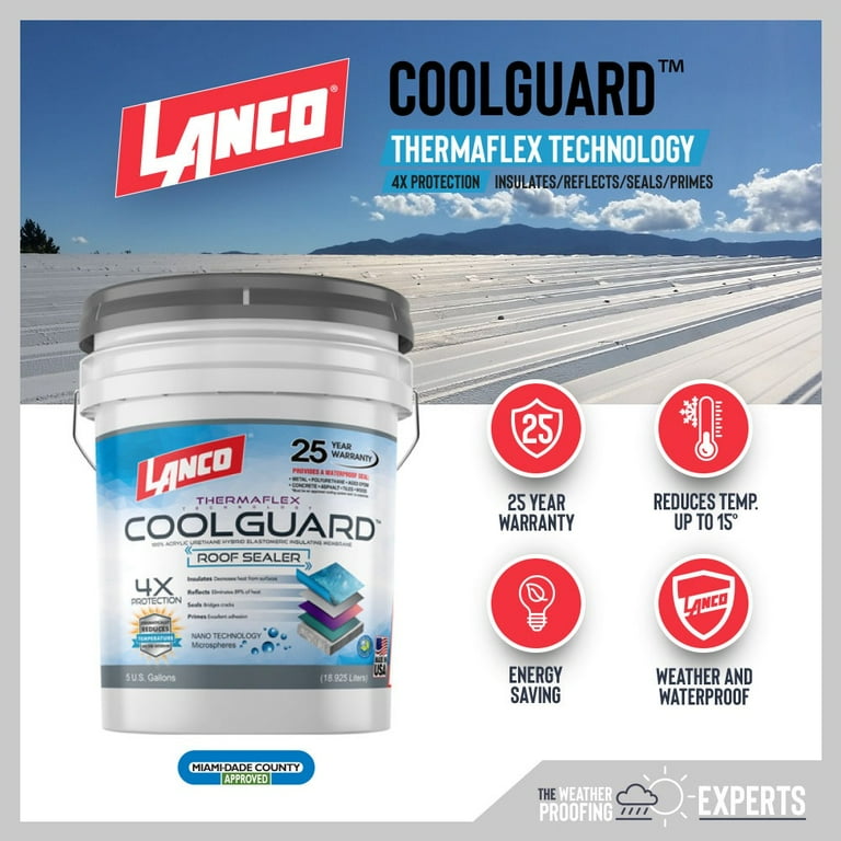 Coolguard 5 Gal. Insulating Elastomeric White Roof Sealer Coolguard 5 Gal. Insulating Elastomeric White Roof Sealer