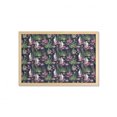 thumbnail image 1 of Hawaii Wall Art with Frame, Tropical Art Exotic Tree Leaves and Flowers, Printed Fabric Poster for Bathroom Living Room, 35" x 23", Olive Green Pale Pink, by Ambesonne, 1 of 2