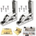 thumbnail image 1 of Bisagra plegable de 2 piezas de acero laminado en frío, resistente al óxido, duradera, bisagra de puerta de 90 grados con tornillos, bisagra de armario plegable impermeable para ar, 1 of 5
