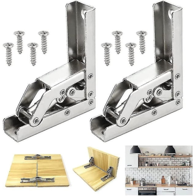 Bisagra plegable de 2 piezas de acero laminado en frío, resistente al óxido, duradera, bisagra de puerta de 90 grados con tornillos, bisagra de armario plegable impermeable para ar