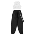 thumbnail image 4 of vastwit Kids Girls Hip Hop Dance Outfit Crop Tank Top with Chain Pocket Pants Jogger Athletic Sports Ivory 14, 4 of 7