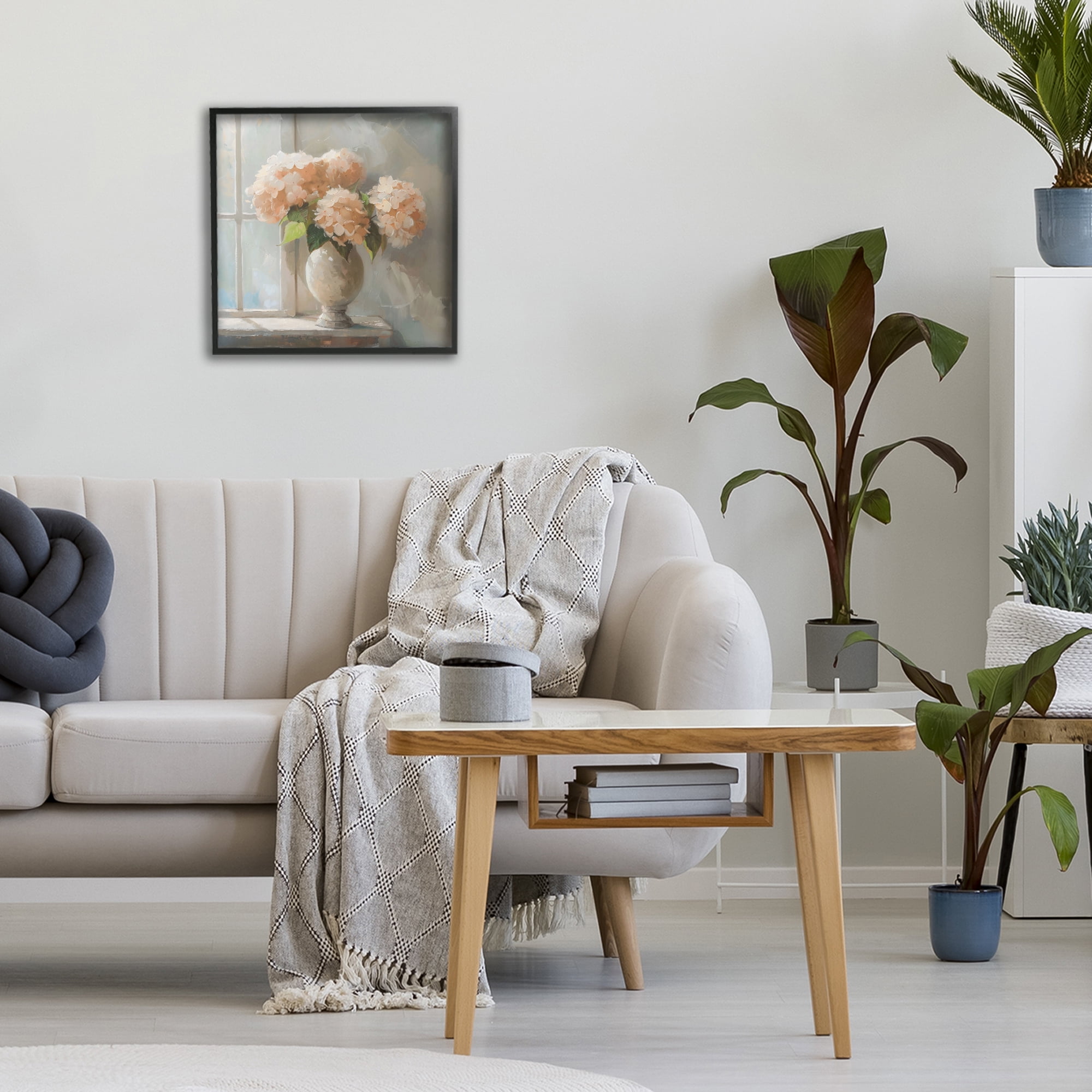 Stupell Industries Pink Hydrangea in Sunlit Vase Black Framed Giclee Art, design by Creative Studio
