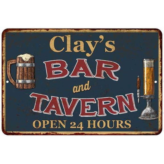 Clay's Green Bar & Tavern Rustic Sign 8 x 12 High Gloss Metal 208120047083