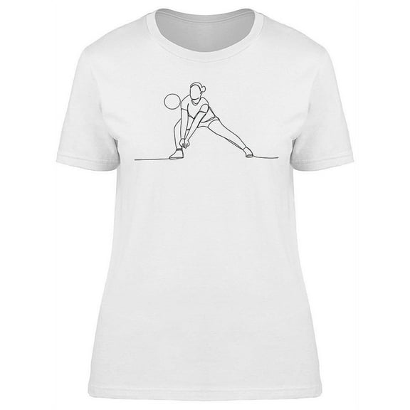 Volleyball Player Sketch T-Shirt Women -Image by Shutterstock, Female x-Large