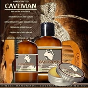 Caveman Set Kit Beard Oil   Beard Balm   Beard Wash   Comb   Single Brush