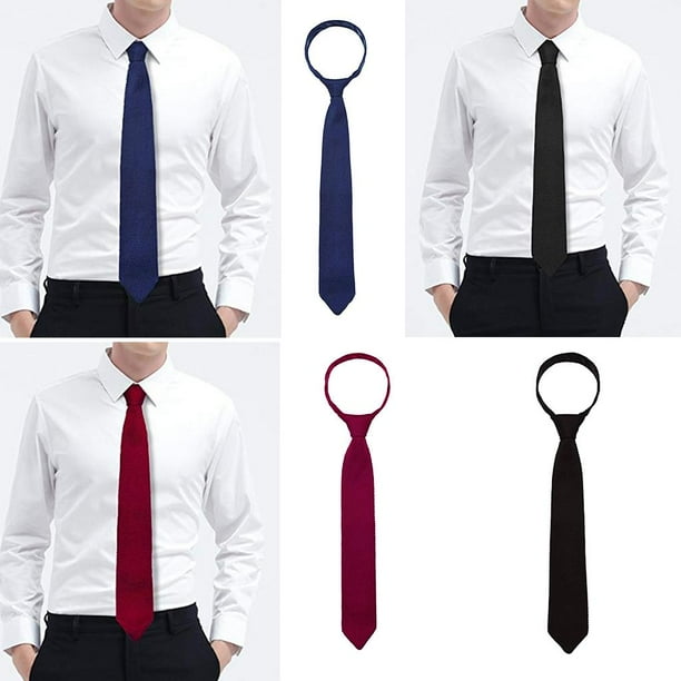 3 s de Punto Sólido de Negocios Informales para Hombre, Tejida Clásica, Negro, Rojo, Azul Macarena Corbata de punto masculino
