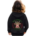 thumbnail image 3 of MIASHUI Chandail en Molleton Filles Hauts Garçons et Filles Décontracté Imprimé à Capuche Manches Longues, Noir, 4-5 Ans, 3 of 6