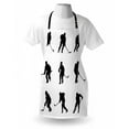 thumbnail image 3 of Hockey Apron Collection of Player Silhouettes in Black and White Different Positions with Sticks, Unisex Kitchen Bib Apron with Adjustable Neck for Cooking Baking Gardening, Black White, by Ambesonne, 3 of 3