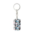 thumbnail image 2 of Uemuo Panda Cute Hearts Pattern Rectangular Metal Keychain - Durable, Stylish, and Personalized Key Ring for Men and Women,Engraved Keychain,Gift Slim Sturdy Keychain, 2 of 7