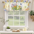 thumbnail image 2 of Spring Truck Flowers Curtain Valances for Windows, Kitchen Valance Window Treatments Panel 2 Pack, Watercolor Floral Butterflies Yellow Rod Pocket Short Curtains for Bathroom Bedroom 42 x 18 Inch, 2 of 8