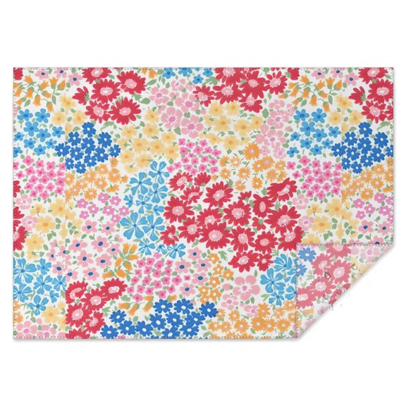 Boho Bohemia Flower Rectangle Tablecloth 60"x84",Waterproof Polyester Rectangle Table Cloth, Wipeable Spillproof Polyester Tablecloth for Dining, Camping, Indoor and Outdoor