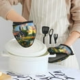 thumbnail image 6 of Rocae Cozy Cottage Lakeside Sunset for Mini Oven Mitts Rubber Oven Glove, Kitchen Mittens, Cute Cooking Mitts,5.9"x5.9", 6 of 7