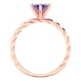 thumbnail image 4 of 2 ct Marquise Cut Natural Amethyst Solitaire 18K Rose Gold Womens Engagement Ring, 4 of 5
