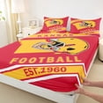 thumbnail image 4 of Erosebridal American Football Bed Sheets Twin, Soccer Sports Bedding Twin Size, Red Orange, Kansas, 3 Pieces (Top Sheet, Fitted Sheet, Pillowcase), 4 of 6