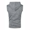 thumbnail image 6 of Raenseen Men Workout Hooded Hoodies Sleeveless Gym Workout Tank Tops with Pocket Bodybuilding Muscle Gray XL, 6 of 7
